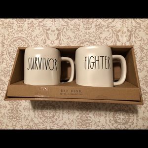 Rae Dunn mug set (SURVIVOR)&(FIGHTER)
